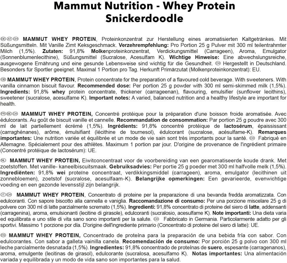 Mammut Whey Protein 3000 gSnickerdoodle Mammut Whey Protein 3000 g